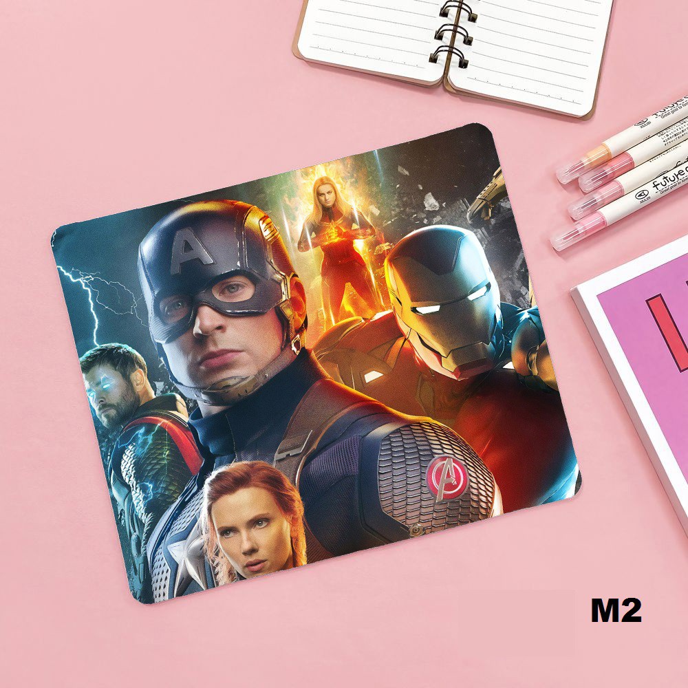 Lót chuột -marvel avengers - biệt đội siêu anh hùng - khổ 21x24x3 bo viền