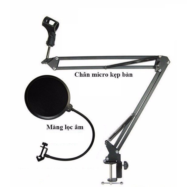 Màng Lọc Âm và Chân Kẹp Mic Thu Âm FREE SHIP Giá Đỡ Mic Livestream - Kẹp Bàn Treo Mic và Màng Lọc Âm . Bảo Hành 12 TH