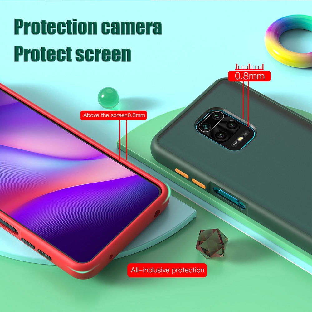 Ốp điện thoại silicon nhám chống sốc chống bám vân tay cho Xiaomi Redmi Note 9 Pro MAX 9S