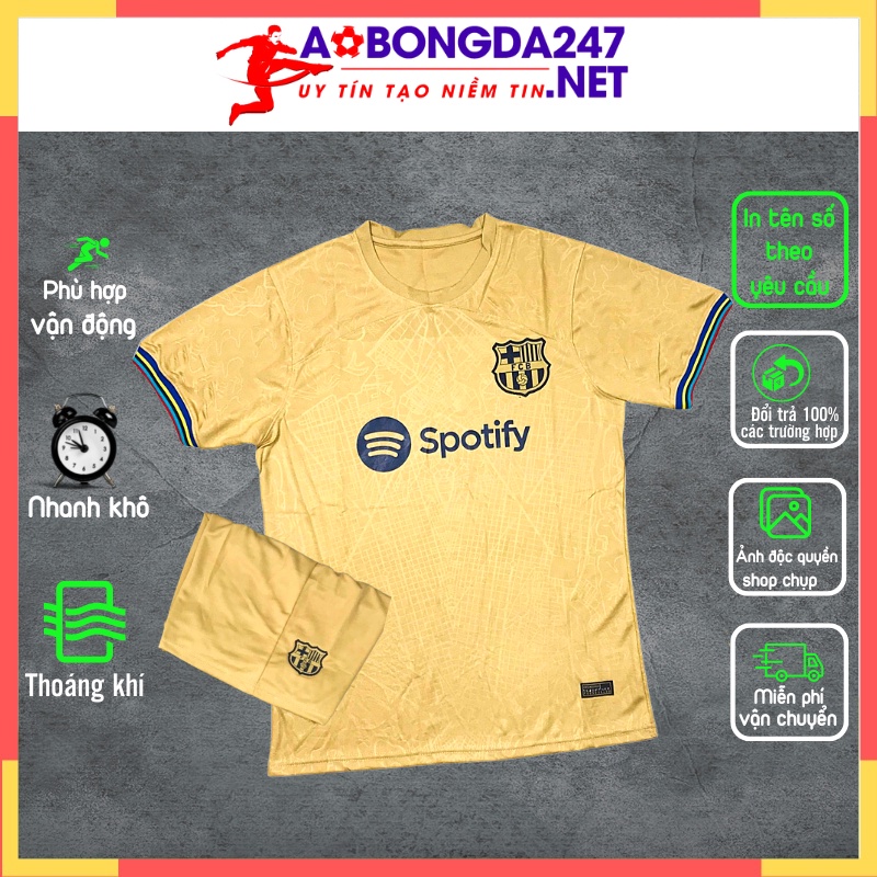 Áo Bóng Đá Barca Sân Khách 20/21 , Áo Đá Banh Hàng Thái Đẹp ĐÀM SPORT 3