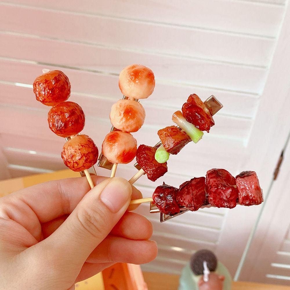 Kẹp Tóc Hình Thịt Nướng Bbq Bằng Nhựa Phong Cách Hàn Quốc Vui Nhộn Dành Cho Nữ