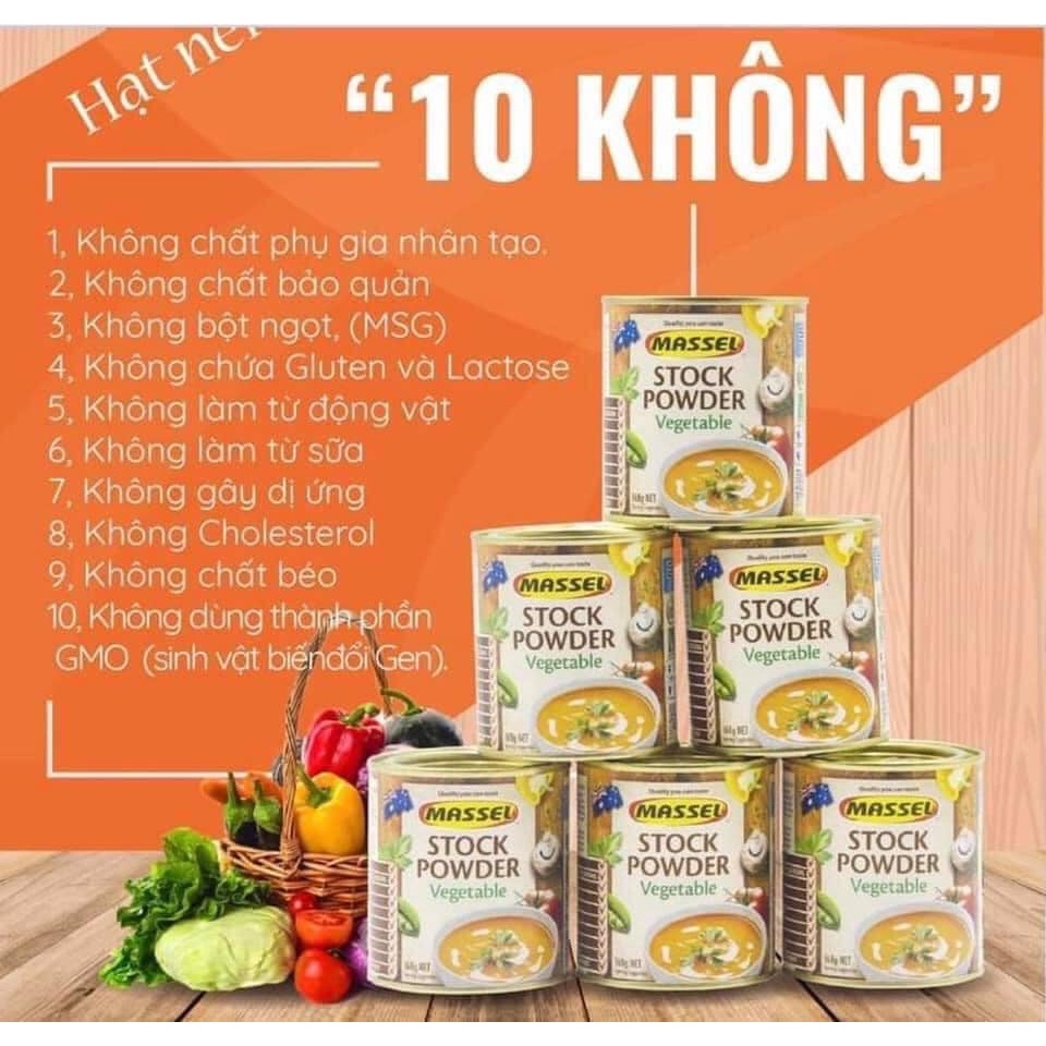 HẠT NÊM MASSEL ÚC 100% KHÔNG BỘT NGỌT CHO BÉ ĂN DẶM 168G CHÍNH HÃNG - 10935