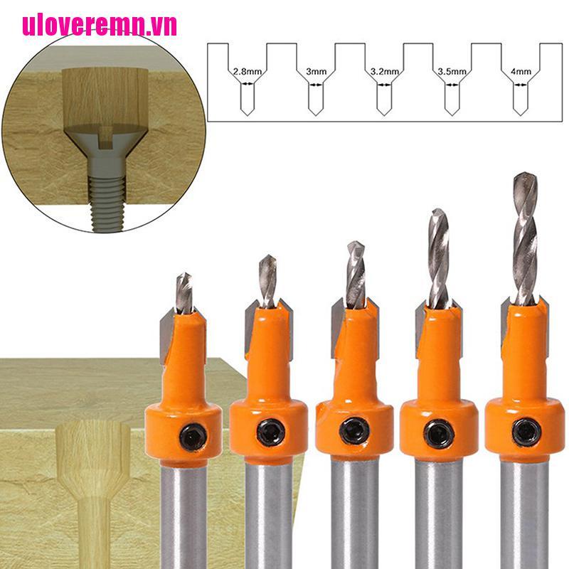 【ulove】5PCS HSS Timber Woodworking Ti Countersink Drill Bit Set Screw Cutter W