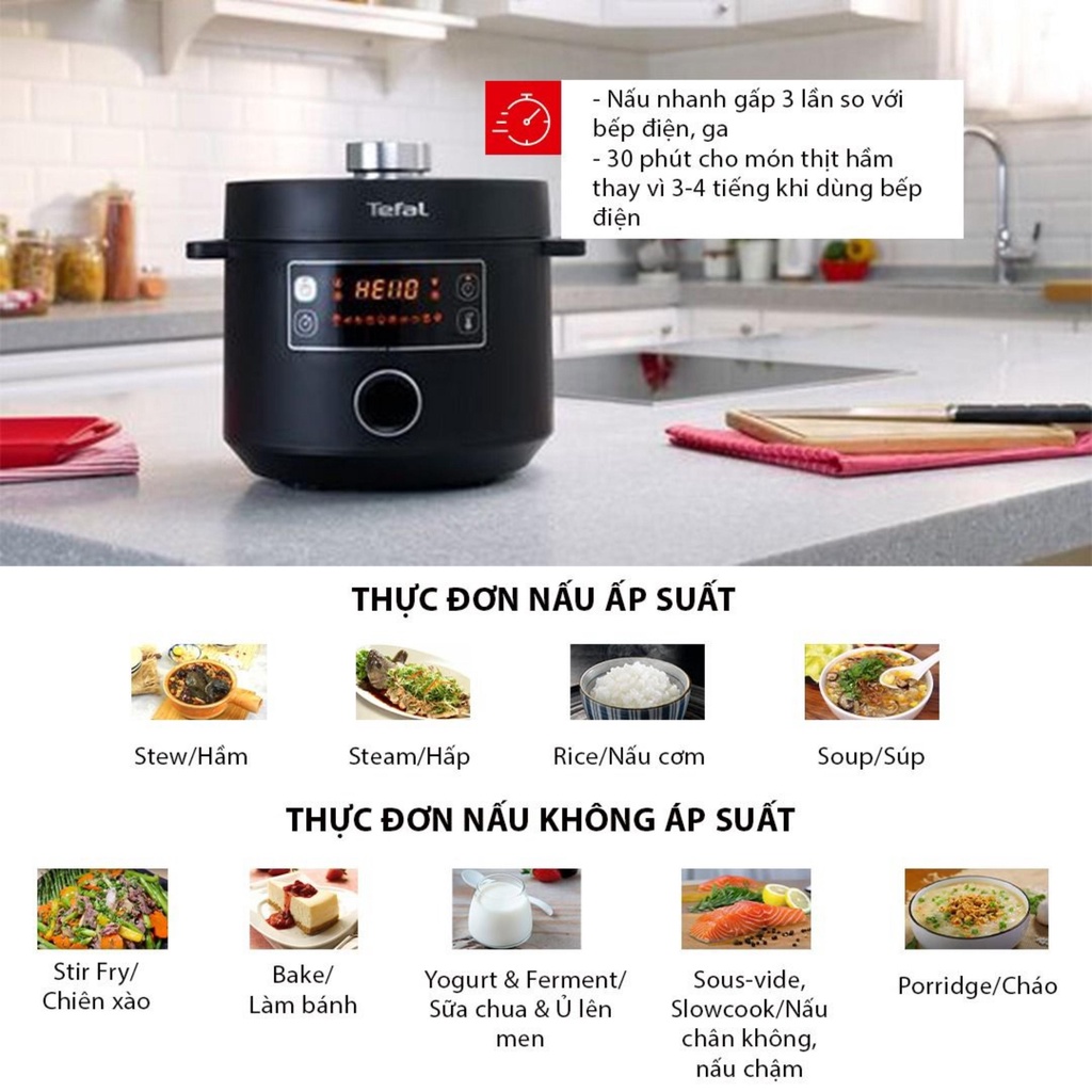 Nồi nấu đa năng Tefal CY754830 Turbo Cuisine 5,0 L