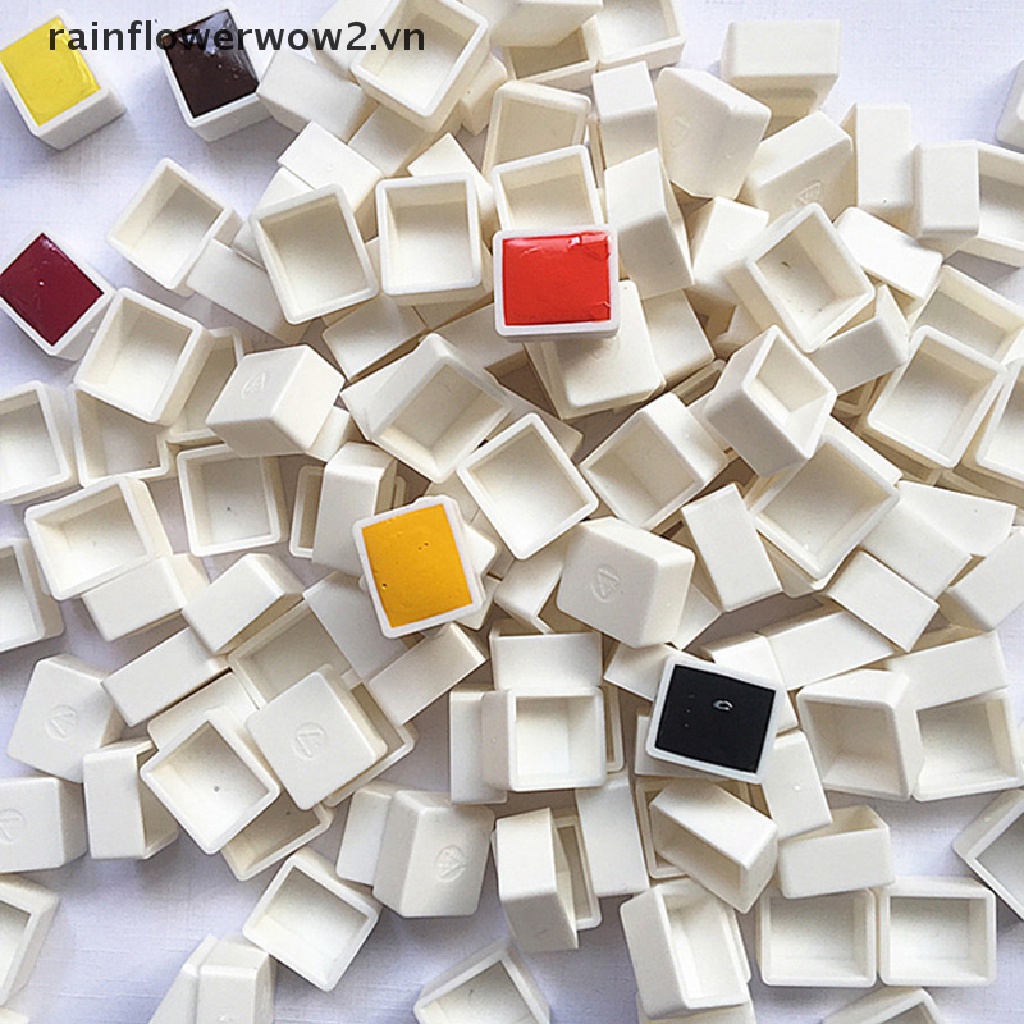 [er] Set 10 Khuôn Nhựa Rỗng Nửa Hình Nửa Chảo Vẽ Màu Nước Màu Nước