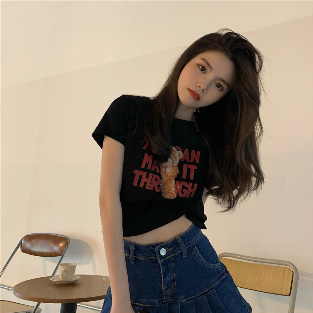 Summer Korean Style Women Clothing Comfortable Breathable T-shirt Fashion Slim Short Sleeve Size：M-XXL