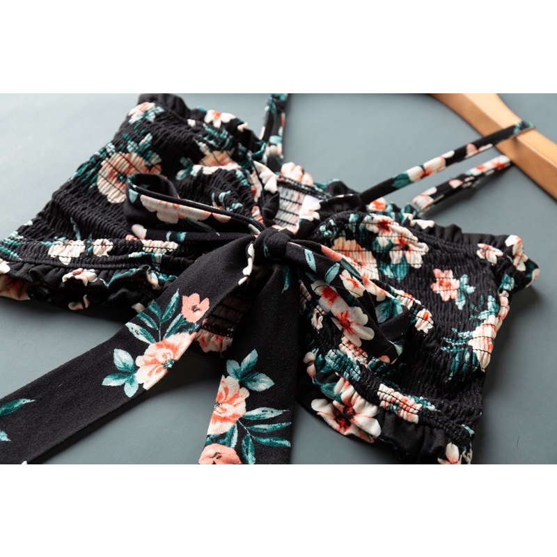 Set bộ áo + chân váy hoa xuất dư sịn tqxk