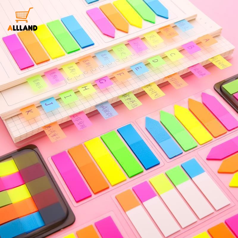 Miếng Dán Ghi Chú / Đánh Dấu Sách Màu Dạ Quang Sáng Tạo