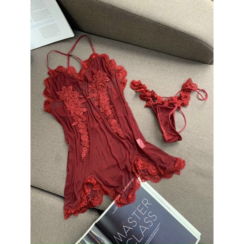 8/3 Đầm ngủ lưới ren 3D 2 bên kèm chip | BigBuy360 - bigbuy360.vn