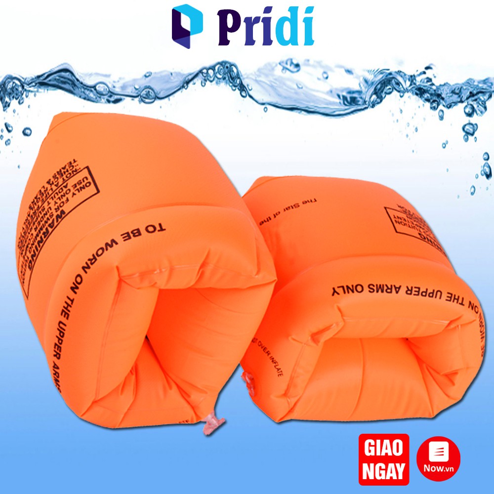 Bộ Phao Đeo Tay Tập Bơi Trẻ Em - Phao Tay Màu Cam Tập Bơi Cho Bé Trai Và Bé Gái PRIDI