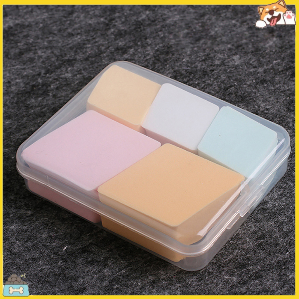 [Hàng mới về] Hộp đựng mút trang điểm bằng nhựa trong suốt kích thước 11.5x9x2.8cm đa năng tiện dụng