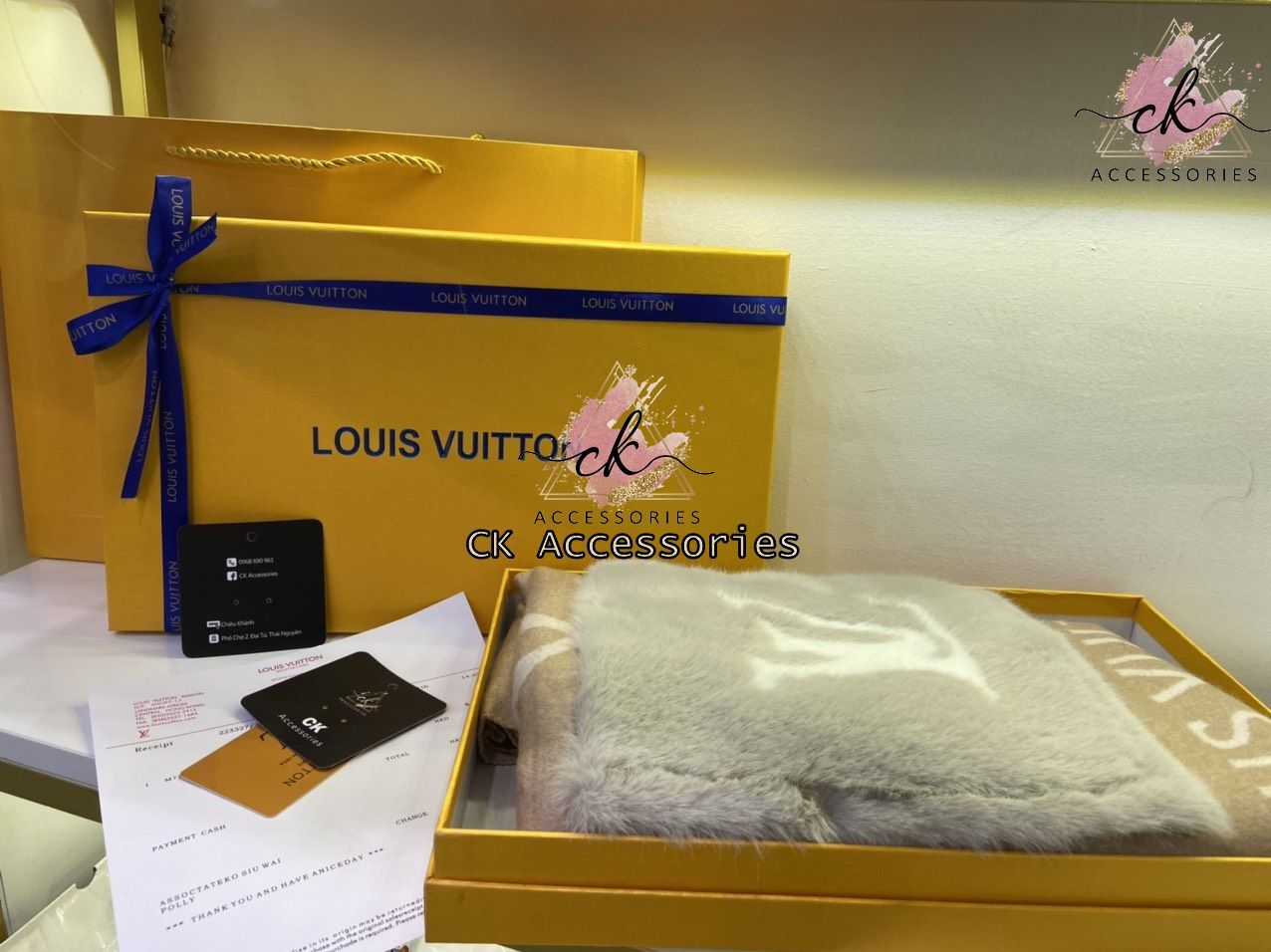 [Ảnh thật] Khăn choàng dạ TÚI LÔNG SIÊU CẤP FULL BOX MÀU BE