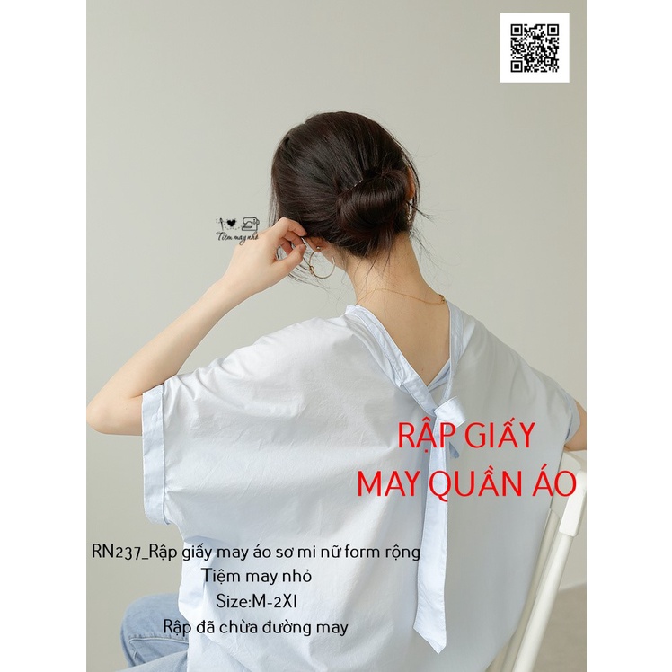 RN237_Rập giấy may áo cánh dơi tay liền nữ