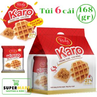 Bánh Karo Túi 6 cái ( 168 gram) - Bánh trứng chà bông Karo Richy, Bánh Karo Richy