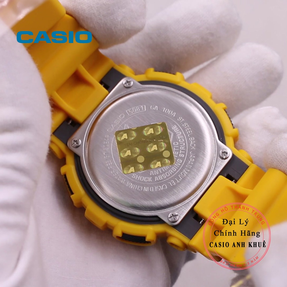 Đồng hồ Nam Casio G-Shock Nam GA-100A-9A vỏ vàng chính hãng