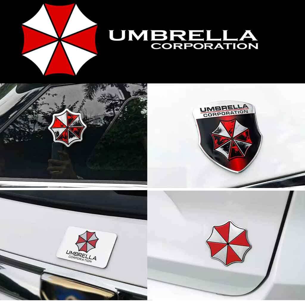 UMBRELLA CORPORATION Kim loại nhôm Nhãn dán xe Thân cây Fender Hình dán huy hiệu Biểu tượng Resident Evil Decal sửa đổi ô tô