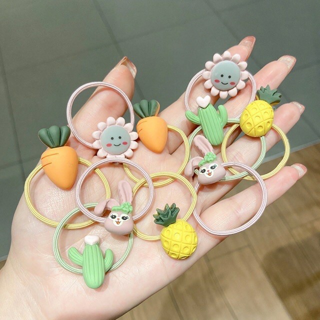 [Qua tang] Sét 10 dây buộc tóc cho bé, dây buộc tóc nhiều hình cute cho bé gái từ 0 đến 10 tuổi