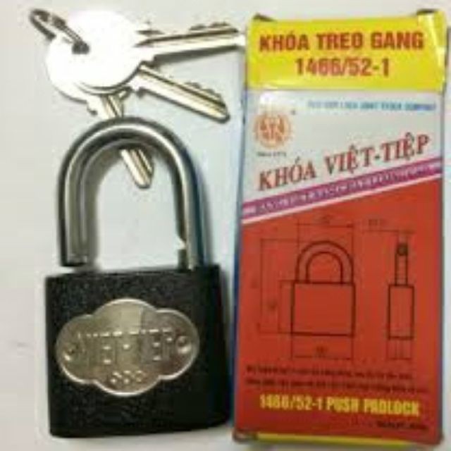 [ĐẠI LÝ PHẦN PHỐI] KHOÁ TREO GANG VIỆT TIỆP ĐỦ CỠ chống mài mòn an toàn cao hợp kim gang cao cấp