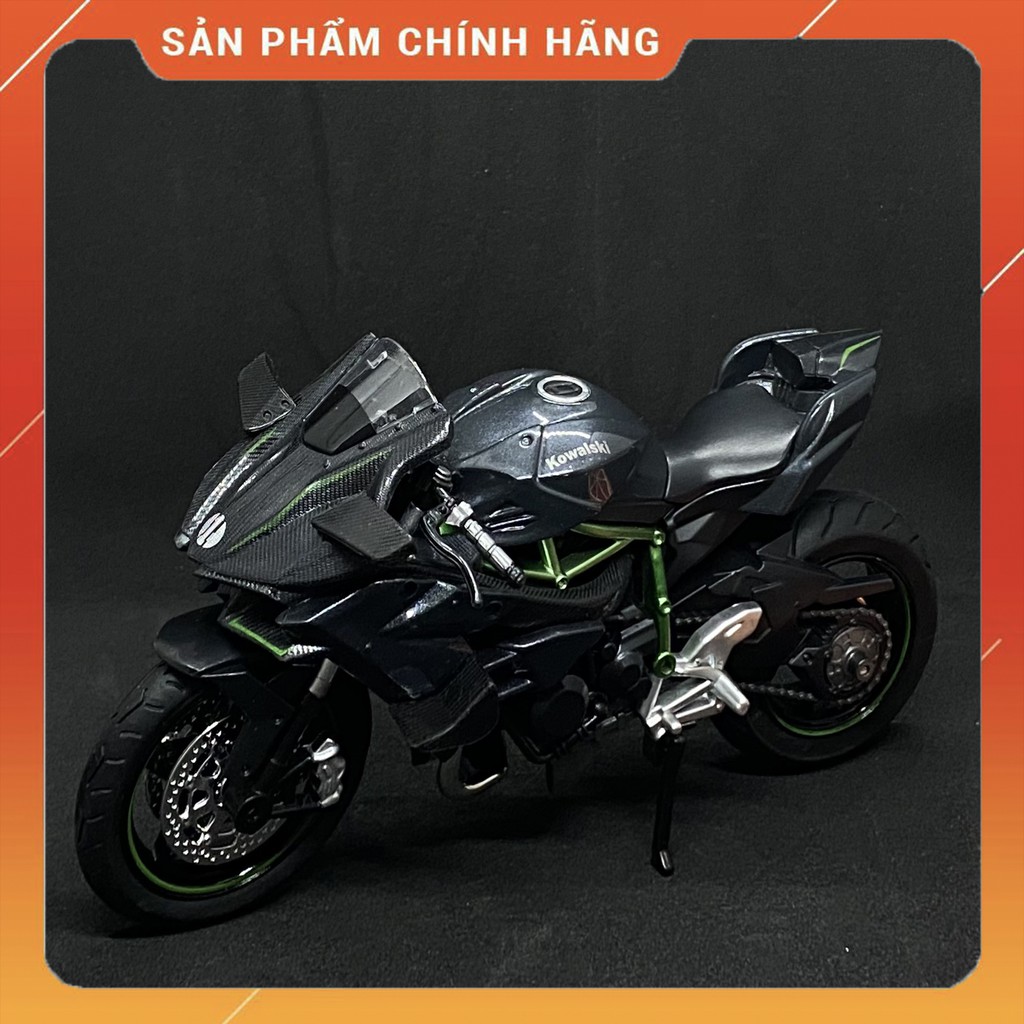 Mô Hình Xe Mô Tô Kawasaki Ninja H2 R Màu Đen Tỉ Lệ 1: 12