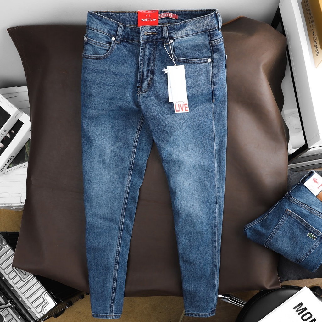 Quần Jean Nam Cá Sấu QJLC38 Quần jean la cốt xanh cực chất jean hãng không phai màu