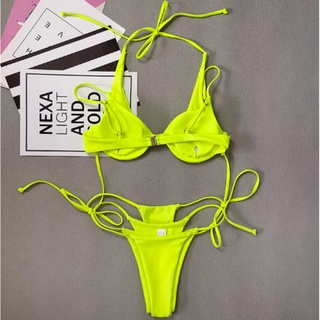 bikini 2 mảnh xanh neon có gọng