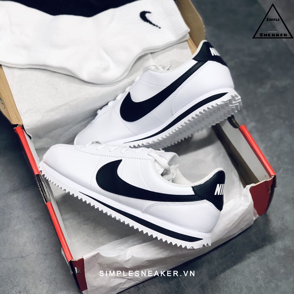 Giày Nike Cortez Auth FREESHIP Giày Thể Thao Nike Chính Hãng - Cortez OG White Red - Simple Sneaker