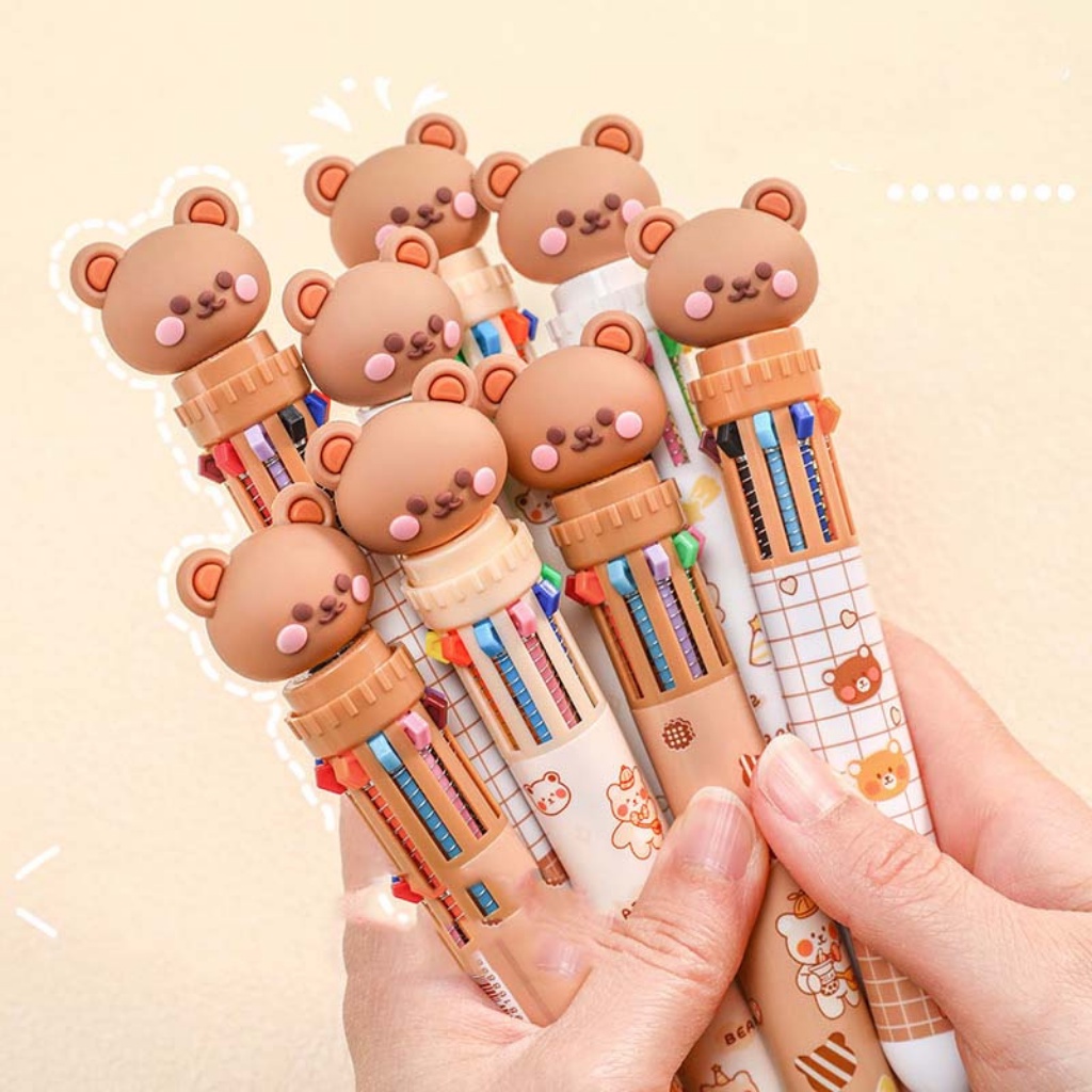 Bút bi nhiều màu hình thú cute ngòi 0.5mm
