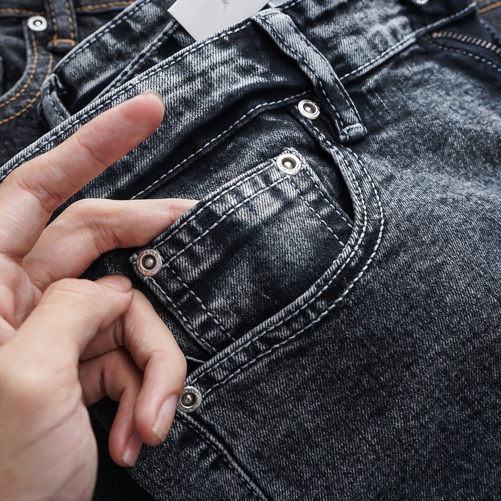 Quần jean nam Denim màu đen wash chất bò xịn hàng xuất khẩu cao cấp