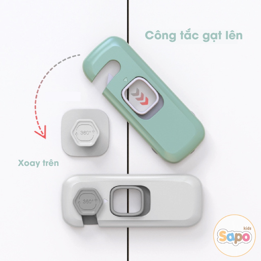 Khóa tủ lạnh, khoá ngăn kéo,khoá chống kẹp tay giữ an toàn cho bé Looktosee SAPOKIDS