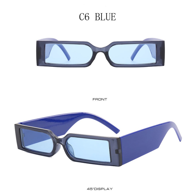 Kính mát Samjune gọng vuông nhỏ phong cách hip hop đường phố retro cho nam và nữ