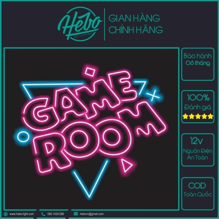 Đèn Led Neon Sign Game Room Trang Trí Phòng Game | HEBO Art Lighting