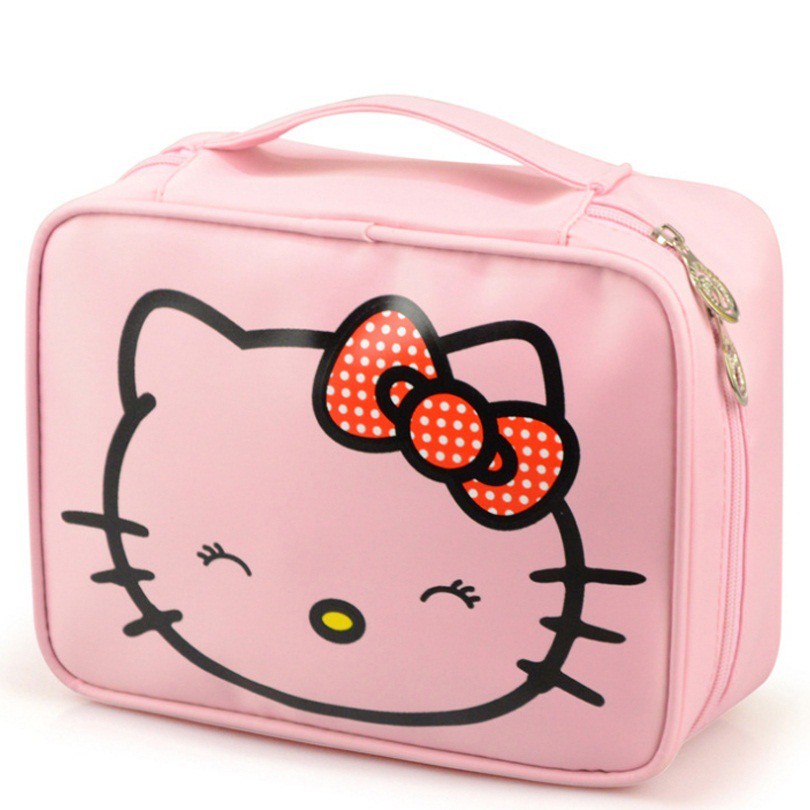 Túi đựng mỹ phẩm hình Hello Kitty chống thấm nước tiện dụng