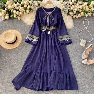 (sẵn) VÁY BOHO THÊU| VÁY BOHEMIAN | DÁNG XÒE DÀI