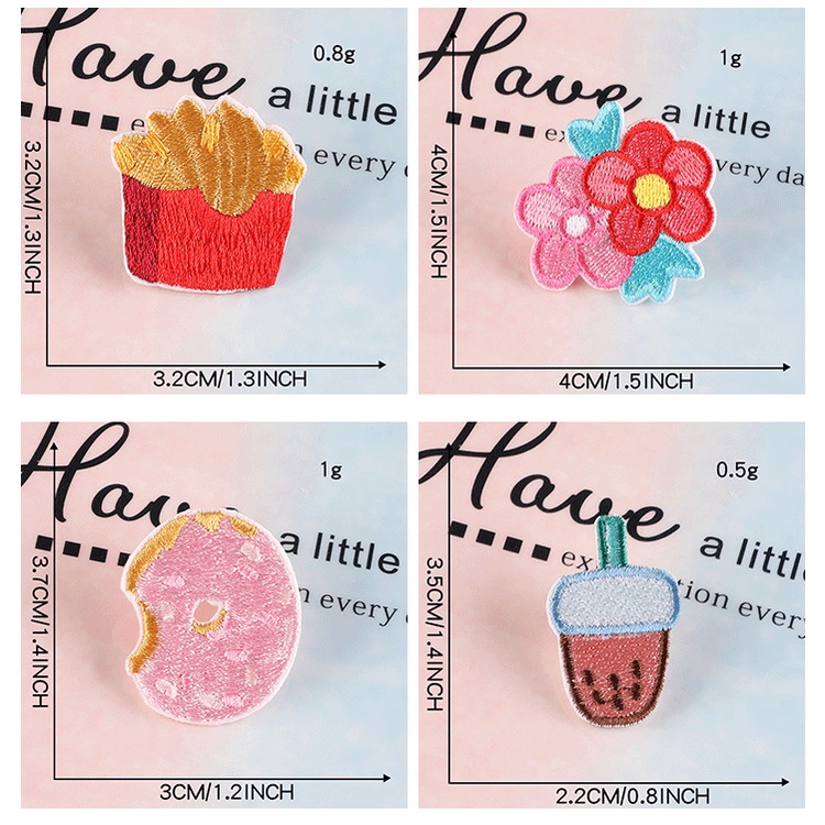 Miếng Dán Tự Dính Họa Tiết Hoạt Hình Dễ Thương Dùng Để Trang Trí Túi Xách/ Quần Áo Tiện Dụng