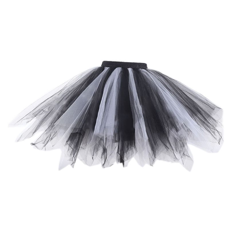 wit♣ Women Kids Contrast Colorful Irregular Tutu Skirt Tulle Ballet Dance Stage Wear