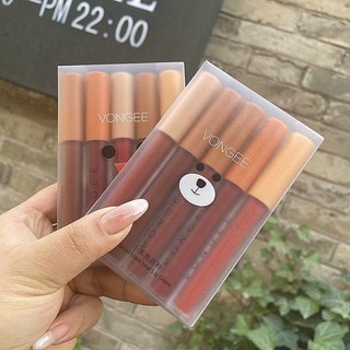 [HOT SIÊU RẺ]Full Set 5 Cây Son Vongee Small Black Bear