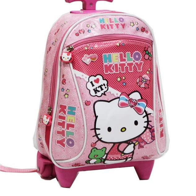 Balo Đi Học Vải Chống Thấm Nước Hình Hello Kitty Đáng Yêu Cho Bé