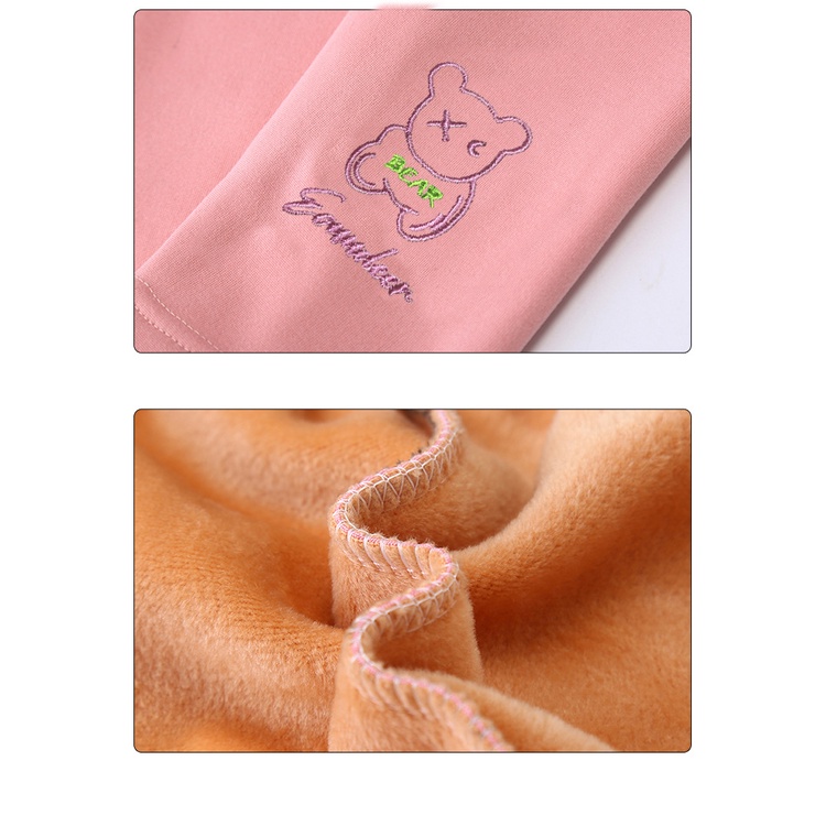 Quần Legging Dài 100-140cm Bằng Lông Cừu Dày Dặn Thêu Họa Tiết Dễ Phối Đồ Thời Trang Thu Đông Cho Bé Gái