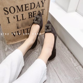 Giày Bệt Nơ Đá Lụa MANOLO