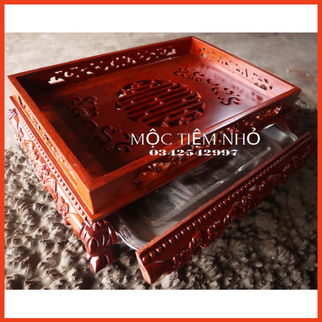 Khay Trà Chân Qùy Bằng Gỗ Hương-cao cấp sang trọng