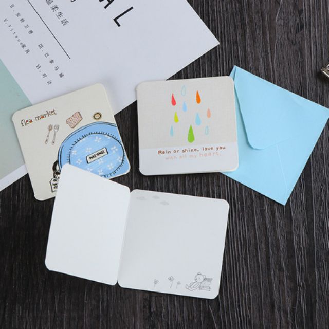 Set 168 thiệp mini dễ thương 7*7cm