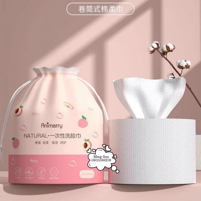 KHĂN GIẤY KHÔ ANIMERRY HÀNG NỘI ĐỊA DẠNG CUỘN ✅  Dùng thế bông tt bao phê