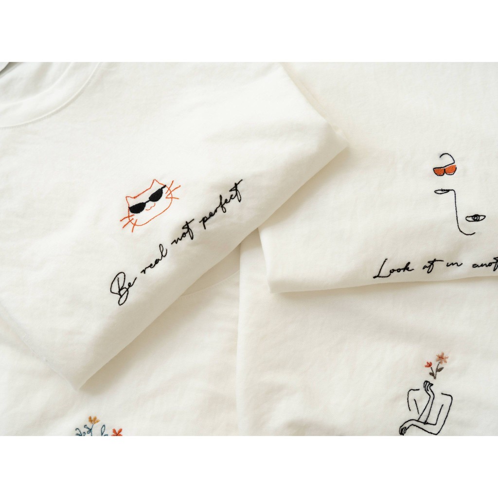 Áo thun thêu nữ MADELEN họa tiết cute chất Cotton lụa thoáng mát form Freesize | BigBuy360 - bigbuy360.vn