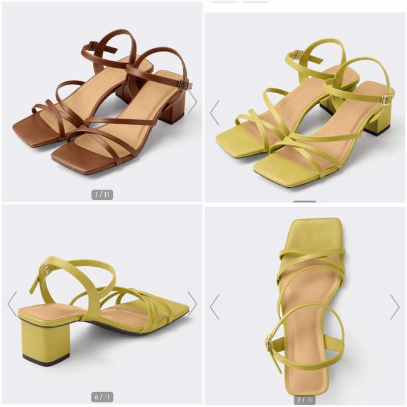Sandal quai đan GU đế vuông 5 phân săn SALE sập