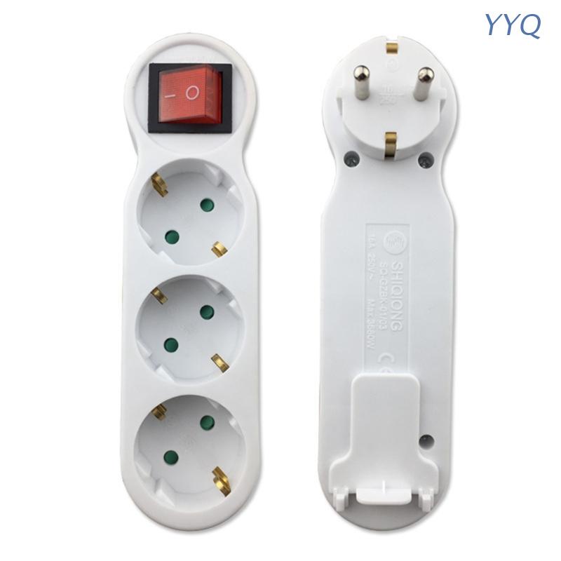 Ổ Cắm Điện Nối Dài Đa Năng Màu Trắng 250V 16A 3 Jack Kiểu Châu Âu