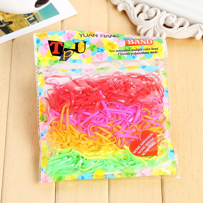 Set 250 Dây Thun Cột Tóc Dùng Một Lần Tiện Dụng Cho Bé Gái Phụ Kiện Tóc Bé Gái