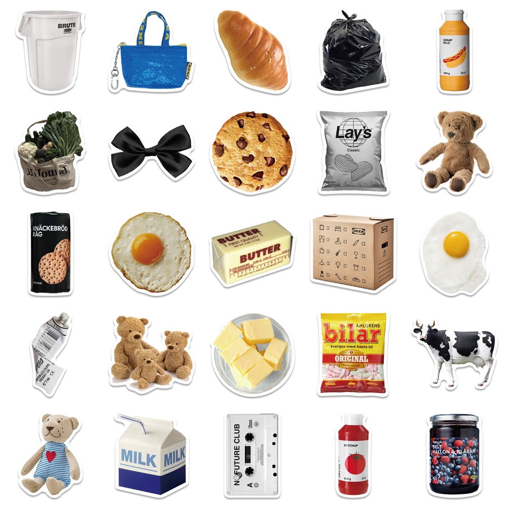 IKEA Bộ 50 Miếng Dán Trang Trí Cho Điện Thoại ipad Chống Thấm Nước Kiểu retro