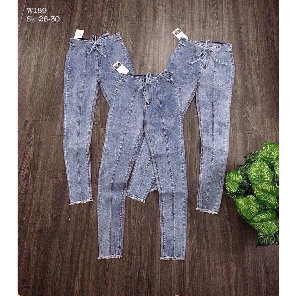 QUẦN JEAN NỮ LƯNG CAO CHẤT XỊN KIỂU CỘT NƠ SIÊU HOT 33ED | BigBuy360 - bigbuy360.vn