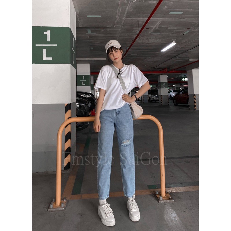Quần jean baggy nữ ulzzang trơn túi bên thời trang FMstyle Saigon 21QJB02AS0103 | BigBuy360 - bigbuy360.vn