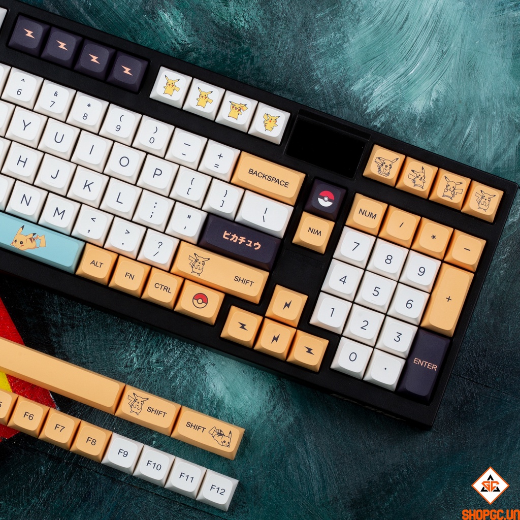 [Mã 153ELSALE2 giảm 7% đơn 300K] Keycap Pikachu XDA 136 nút bàn phím cơ Thick PBT